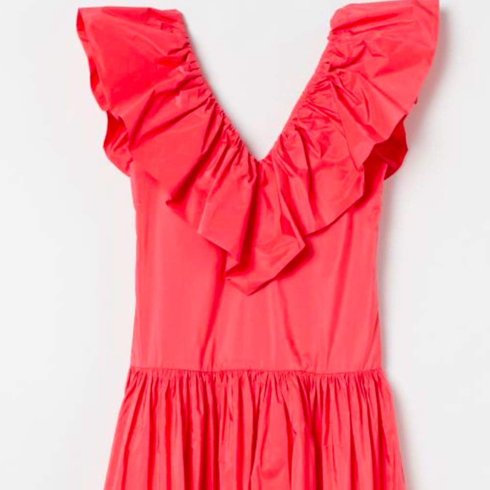 Long Taffeta Coral Dress